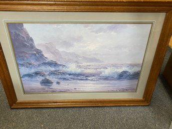 33x23 Ocean Waves Matted Print Artist Bob Sanders Wall Hanging