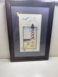 9x13 D Morgan 1994 Lighthouse Matted Print Wall Hanging