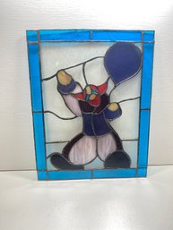 11x14 Stained Glass Man With Balloon Art Decor Piece