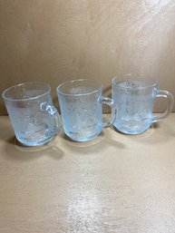 Set Of 3 KIG Malaysia Trellis Glass Cups