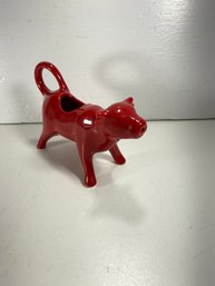 Red Ceramic Cow Creamer Decor