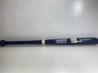 Blue Rawlings Pro Ring Yankees Wooden Baseball Bat