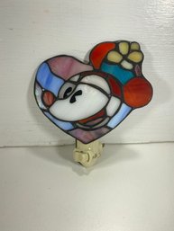 Vintage Working Minnie Mouse Stained Glass Wall Night Light