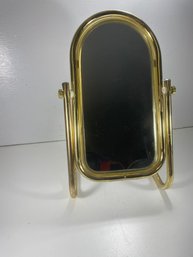 Gold Tone Tabletop Mirror