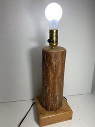 15' Wooden Log Table Top Lamp Light