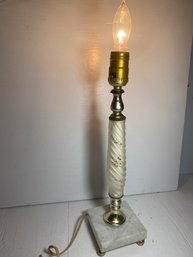 16' Vintage Spiral Floral Stone Base Tabletop Lamp Light