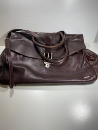Vintage Conte Max Brown Leather Duffle Travel Bag