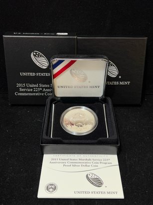 2015 US States Marshals Service 225th Anniversary Commemorative Proof Silver Dollar