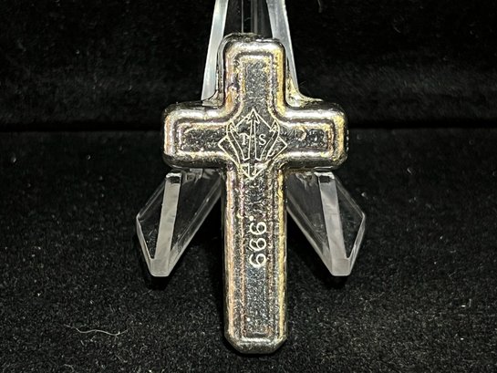 Hand Poured Cross One Troy Ounce .999 Fine Silver Piece