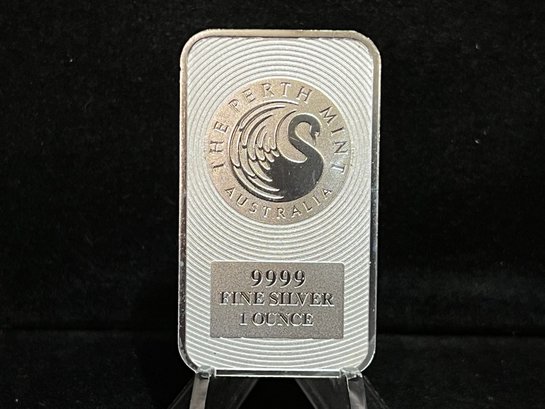 Perth Mint One Troy Ounce .999 Fine Silver Bar