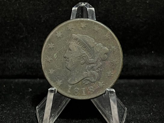 1818 Matron Head Large Cent - Fine