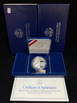 1993 S James Madison Commemorative Uncirculated Silver Dollar - Low Mintage