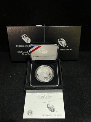 2015 United States Mint March Of Dimes Commemorative Proof Silver Dollar