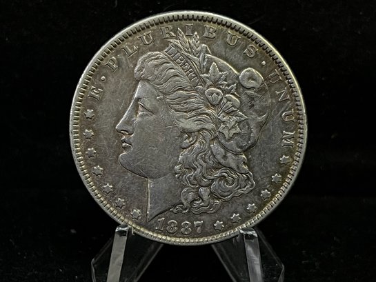 1887 P Morgan Silver Dollar - Almost Uncirculated