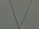 .925 Sterling Silver Prince Of Wales Chain With Floating Synthetic Diamond Pendant - 18 Inches