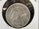 1875 Silver Seated Liberty Half Dollar - Average Circulated