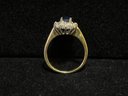 Vintage 14K Gold Natural Sapphire Ring With Diamonds (0.36ct) Size 8