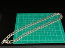 925 Sterling Silver Figaro Cuban Link Chain Necklace - 26 Inches 14mm Links