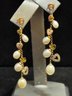 Vintage 14k Gold Diamond And Pearl Earrings