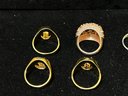 Lot Of 10 925 Sterling Silver Rings - Various Sizes And Styles - Some Gold Plated