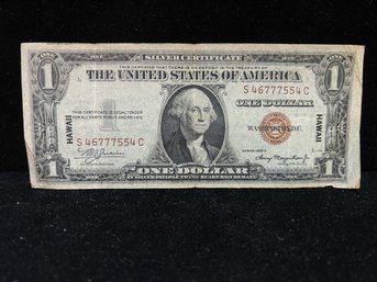 Series 1935 A Hawaii Over Print One Dollar Silver Certificate