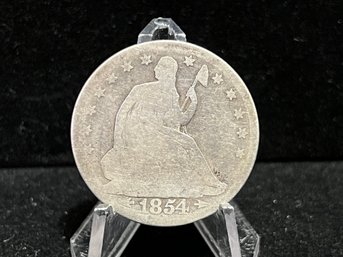 1854 Silver Seated Liberty Half Dollar - Average Circulated