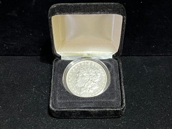 1878 P Morgan Silver Dollar With Display Case - Almost Uncirculated