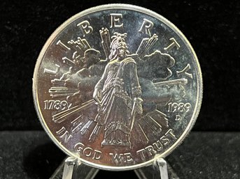 1989 D Congress Bicentennial Commemorative Uncirculated Silver Dollar