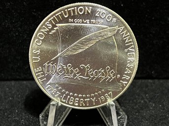 1987 Constitution Commemorative Uncirculated Silver Dollar