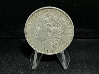 1878 P Morgan Silver Dollar - Almost Uncirculated - 7 Tail Feather