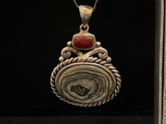 925 Sterling Silver Abalone Shell Pendant