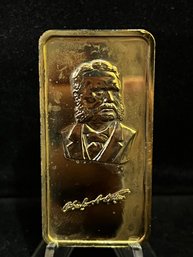 The Hamilton Mint American Presidents 'Chester A. Arthur' Gold Plated One Troy Ounce .999 Fine Silver Bar