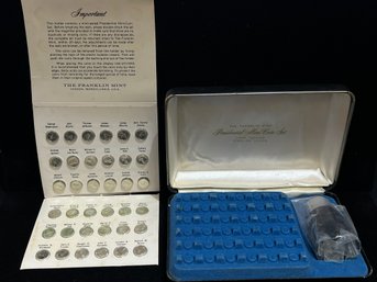 The Franklin Mint Presidential Miniature Silver Coin Set With Magnifier