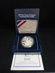 2010 US Mint Boy Scouts Of America Commemorative Proof Silver Dollar