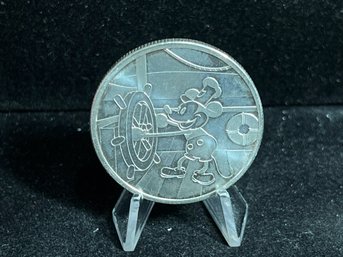 Steamboat Willie One Troy Ounce .999 Fine Silver Round