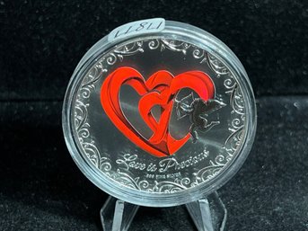 2013 Niue Two Dollar Love Is Precious One Troy Ounce .999 Fine Silver Coin