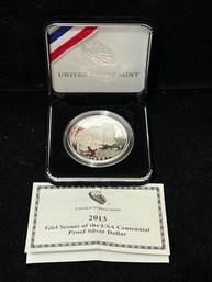2013 US Mint Girl Scouts Of The USA Centennial Proof Silver Dollar