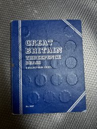 Great Britain Three Pence Coin Album - 33 Coins