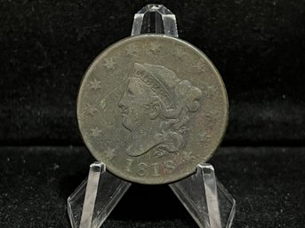 1818 Matron Head Large Cent - Fine