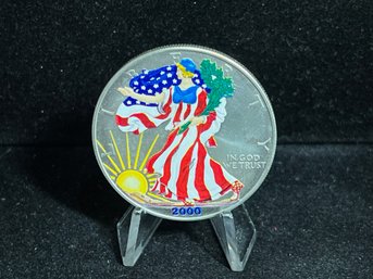 2000 American Eagle Silver Dollar - Uncirculated - Painted