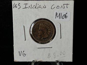 1863 Indian Head Cent - Very Good