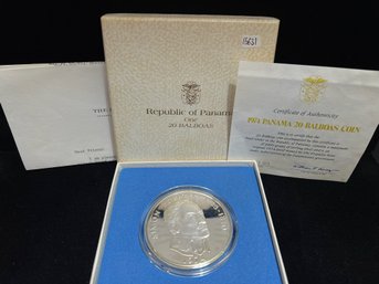 1974 20 Balboa Silver Coin - 3.85 Net Silver Ounces