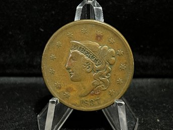 1837 Coronet Head Large Cent - Fine