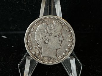 1916 D Barber Silver Quarter - Very Fine