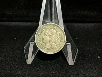 1868 Three Cent Nickel - Very Fine