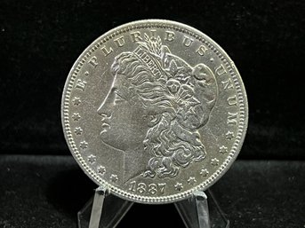 1887 S Morgan Silver Dollar - Almost Uncirculated