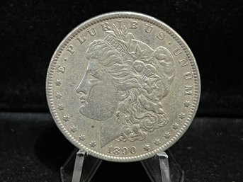 1890 P Morgan Silver Dollar - Almost Uncirculated