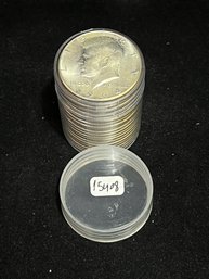 Roll Of High Grade 1964 Kennedy Silver Half Dollars - $10 Face Value 20 Coins 90 Percent Silver