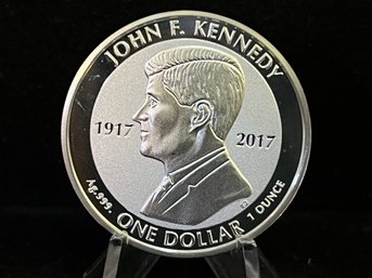 2017 British Virgin Islands John F Kennedy One Ounce .999 Fine Silver Coin