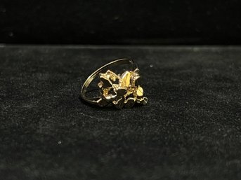 Vintage 14K Yellow Gold Nugget Ring - Size 5.5